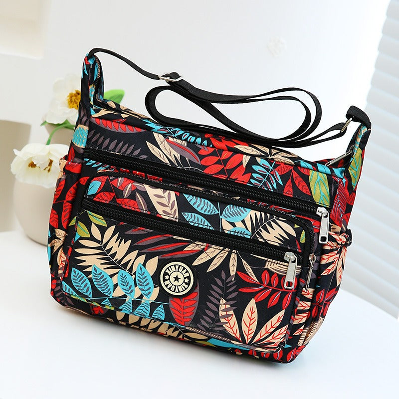 Wholesale Oxford Cloth Flower Cloth Diagonal Span Large Capacity Canvas Shoulder Bags